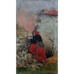 Orientalist School "the Zouave On The Lookout"