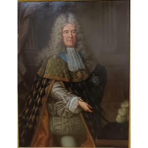 Alexis Simon Belle Attributed To "portrait Of A High-ranking Officer Of The Order Of The Holy Spirit".