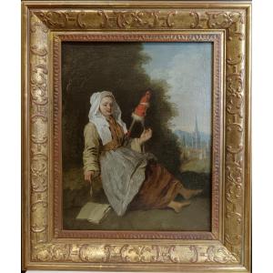 Antoine Watteau, Follower Of "belle, The Spinner With Her Book"