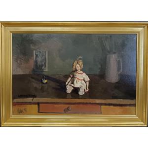 Catalan Painter. Rafael Durancamps "the Doll On The Artist's Table"