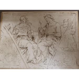 Project For The Decoration Of A Cupola "study For Two Evangelists: Saint John And Saint Luke"