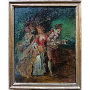 Henri Paul Rolland In The Manner Of Monticelli