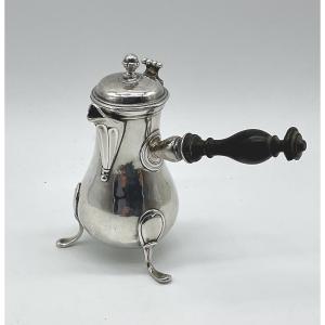 Selfish Tripod Silver Jug, 18th Century.