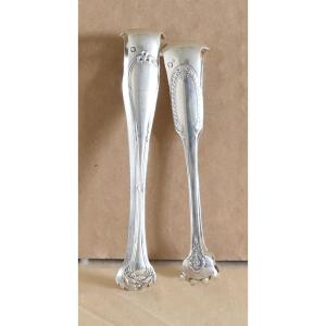 2 Silver Sugar Tongs