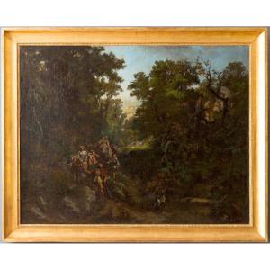 Hunting Scene Signed Prudent Leray