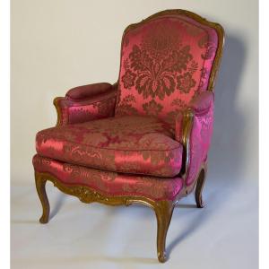 Bergère In Natural Wood Stamped By Jacques Jean-baptiste Tilliard