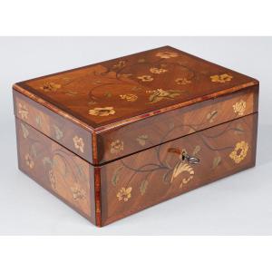 Floral Marquetry Box Attributed To Latz