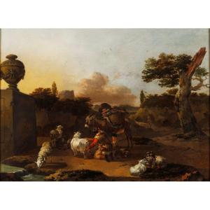 Shepherds With A Flock, Jan Frans Soolmaker