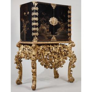 Large Edo Cabinet With Its 18th Century Baroque Base