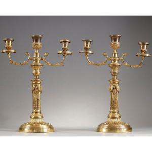  Large Pair Of Louis XVI Candelabras