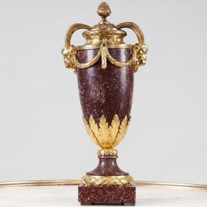 Beautiful Louis XVI Urn In Porphyry And Gilt Bronze