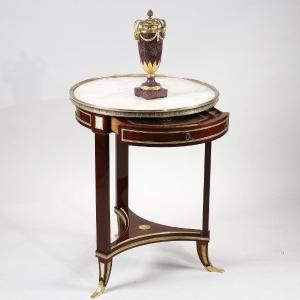 Mahogany Tripod Pedestal Table Attributed To Adam Weisweiler