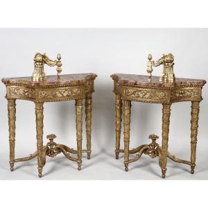 Pair Of Louis XVI Period Console Tables From Northern Italy