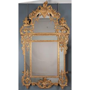 Large Mirror With Side Panels, From The Regency Period 