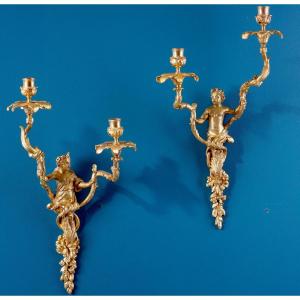 Important Pair Of Regency Wall Lights Attributed To Charles Cressent