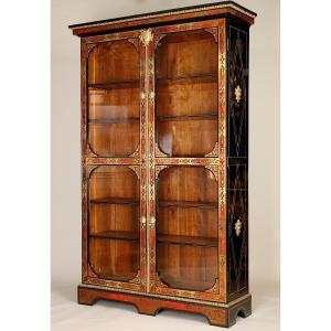 Large Boulle Marquetry Bookcase, Louis XIV Period, Attributed To Nicolas Sageot