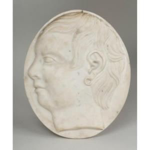 Marble Medallion Representing A Young Man