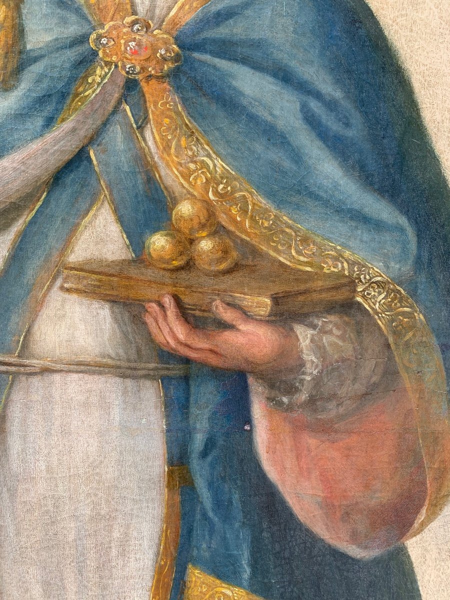 San Nicola. Grande olio su tela 104x165 della seconda metà del XVII secolo. -photo-5