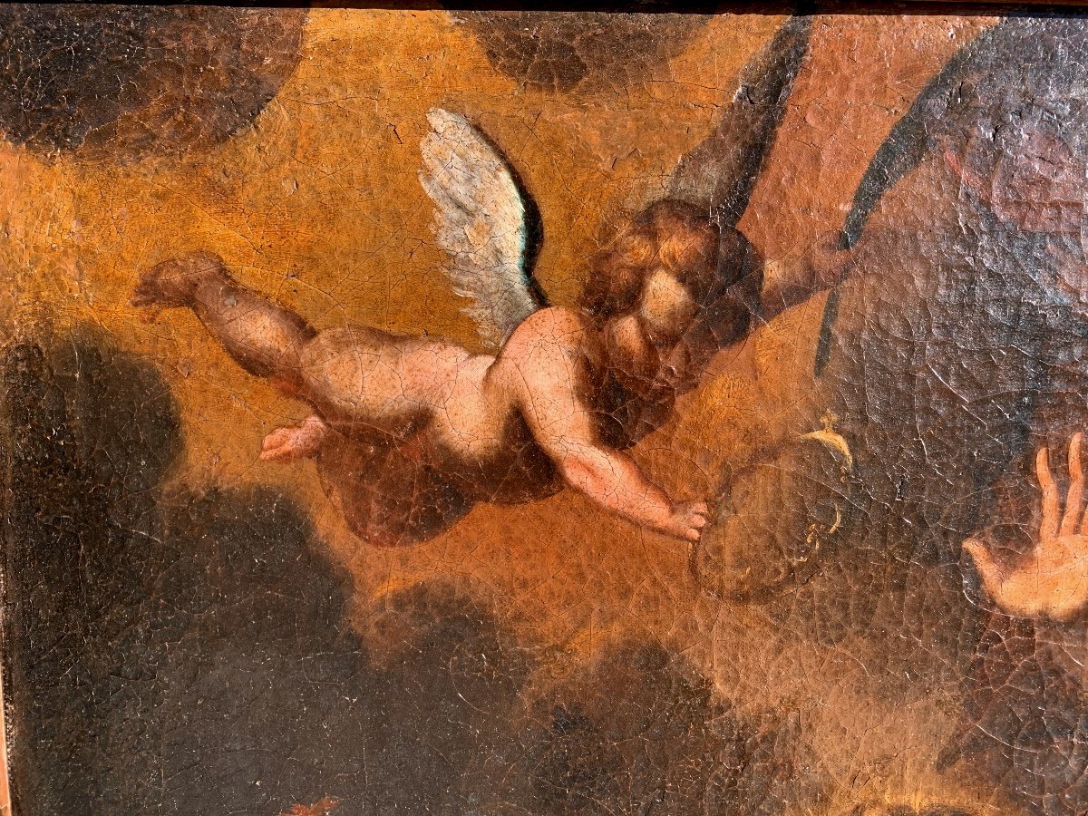 Martirio di San Sebastiano. Grande olio su tela 103x133. Epoca Fine 500-photo-3