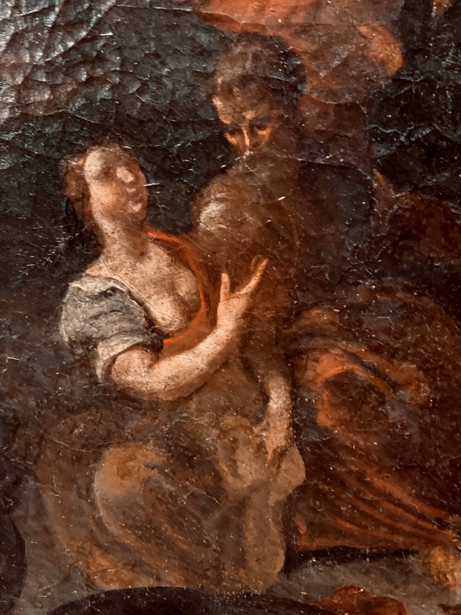 Martirio di San Sebastiano. Grande olio su tela 103x133. Epoca Fine 500-photo-2