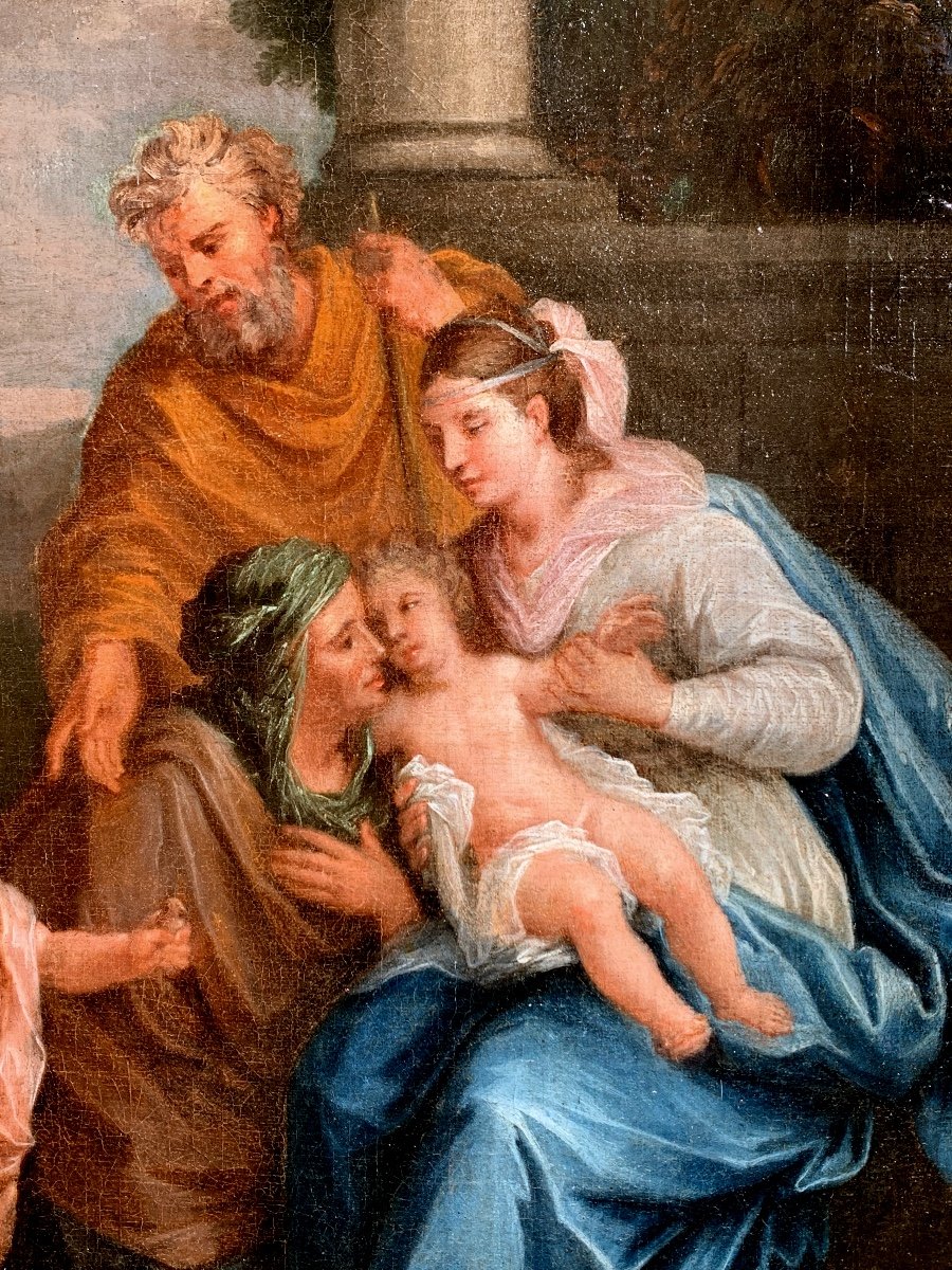 Sacra Famiglia. Olio su tela 56x46. Scuola francese del XVIII secolo. -photo-4