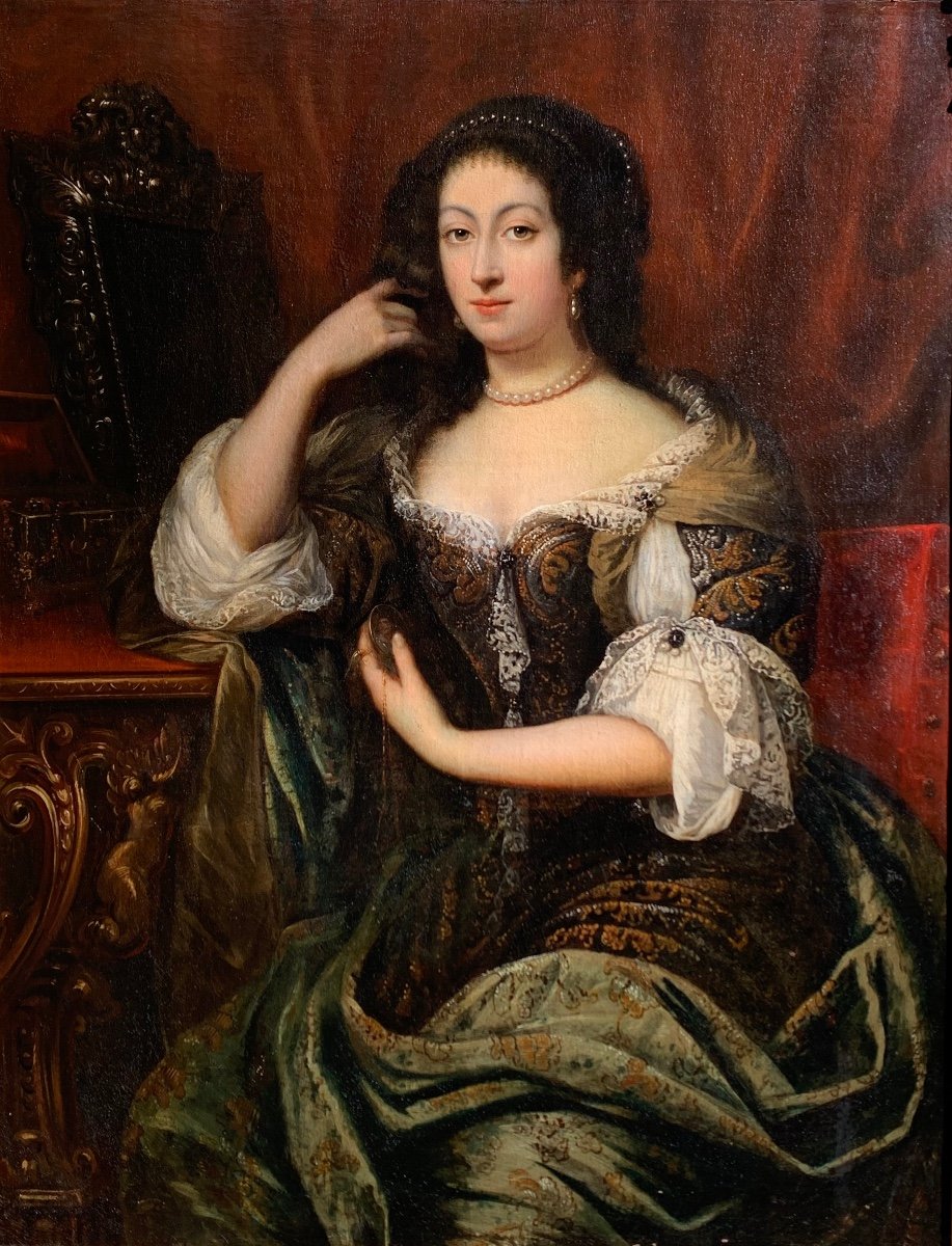 Henri Gascard 1635-1701,attribuito a. Ritratto presunto di Cristina Regina di Svezia(1626-1689)