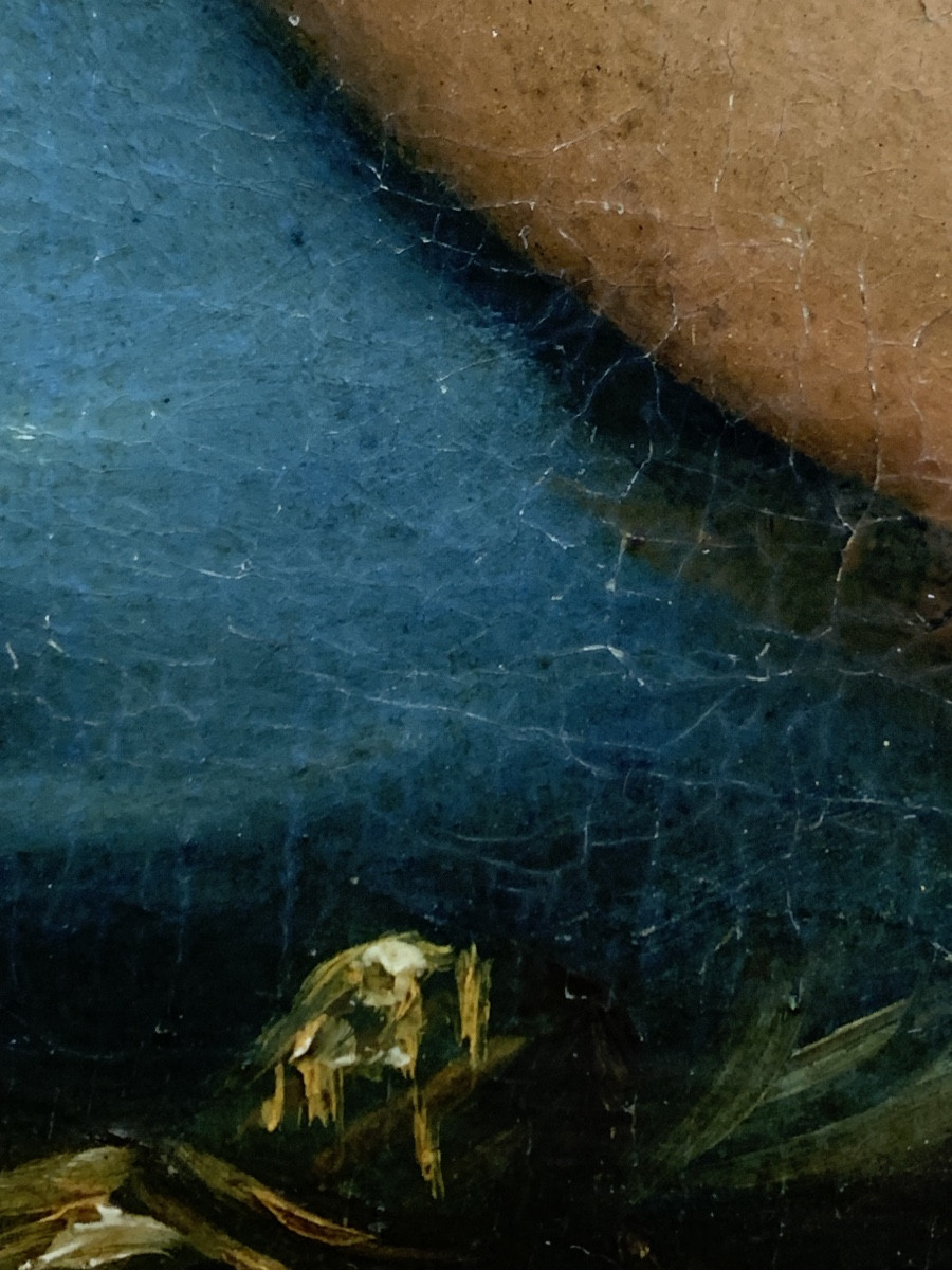 Bimbo addormentato. Olio su tela,40x34. Scuola italiana,fine del XVII secolo.-photo-1