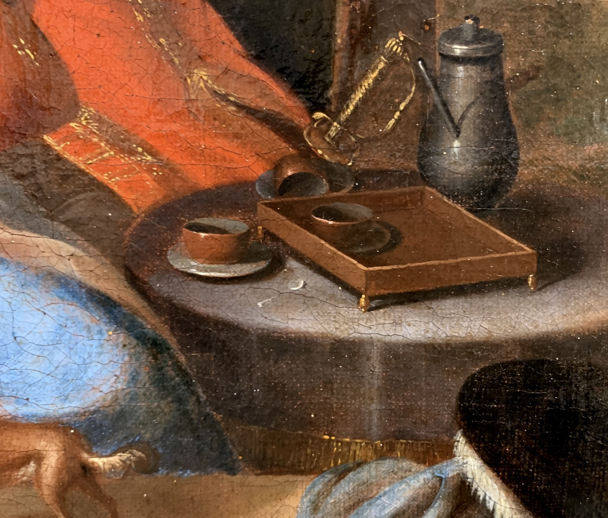 Scena galante. Olio su tela 40x34. Ambito di Constantyn Netscher (1668-1723)-photo-3