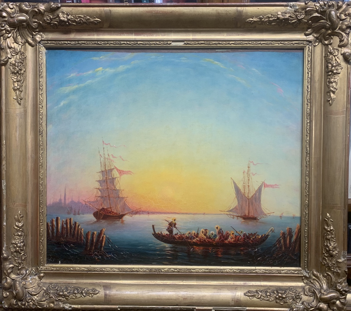 Tramonto à Istanbul. Olio su tela 55x46. Epoca fine ‘800-photo-2