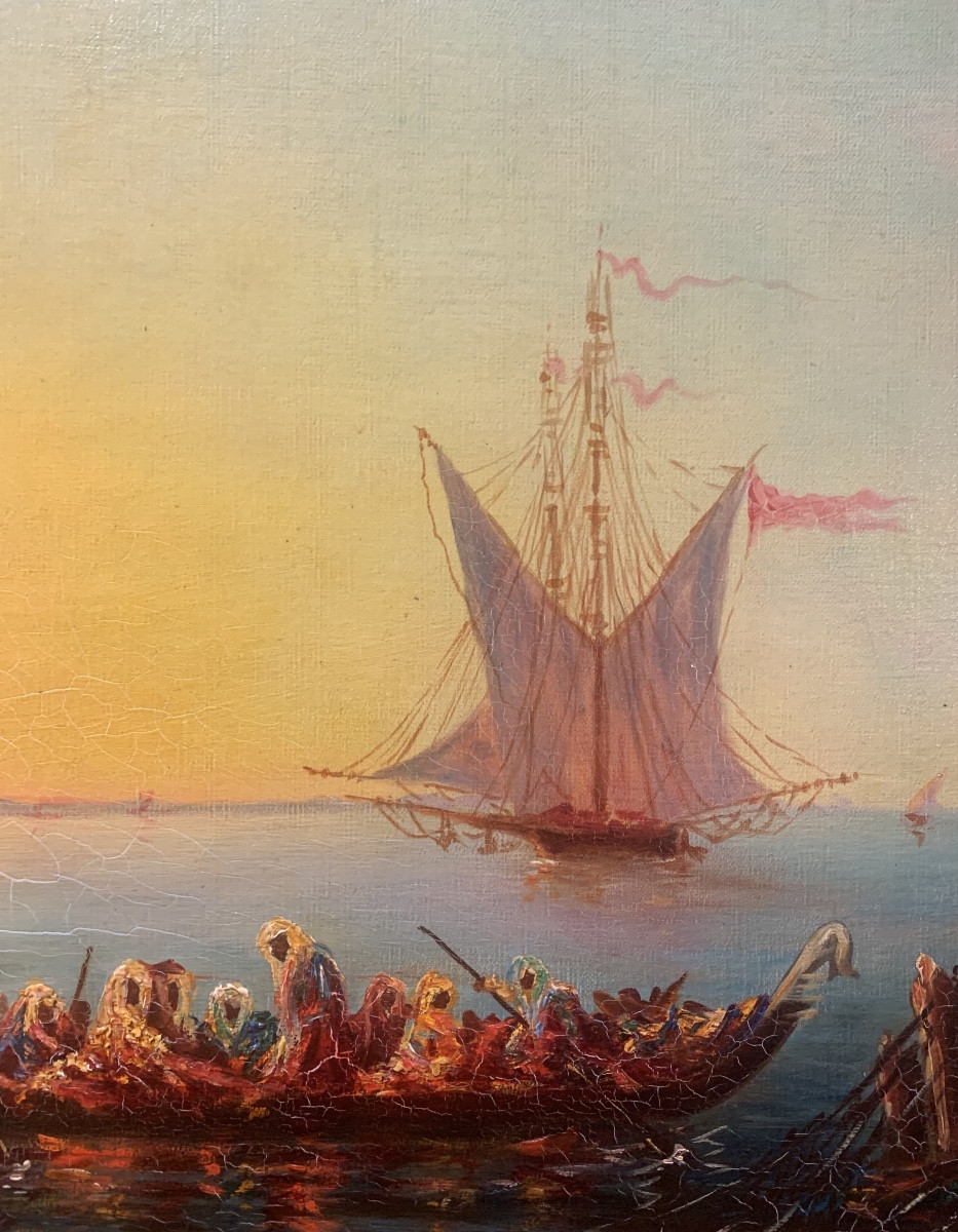 Tramonto à Istanbul. Olio su tela 55x46. Epoca fine ‘800-photo-4
