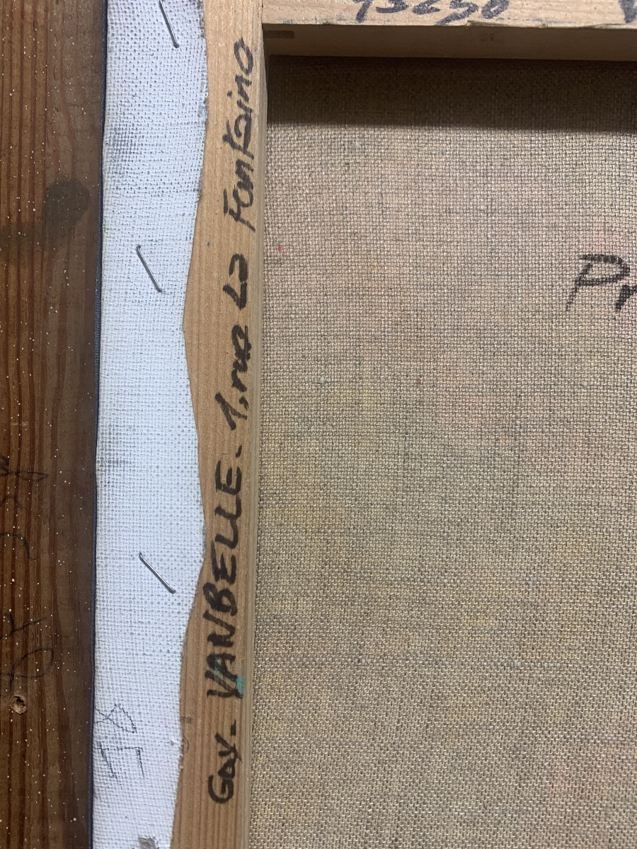 Primi passi sul ghiaccio.Guy Vanbelle 1931-)Olio su tela 46x38. -photo-2