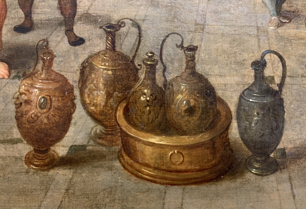 Le ´nozze di Cana. Olio su tela 100x72. Frans Francken III, Attribuito.-photo-3