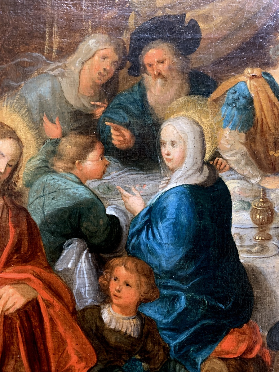 Le ´nozze di Cana. Olio su tela 100x72. Frans Francken III, Attribuito.-photo-5