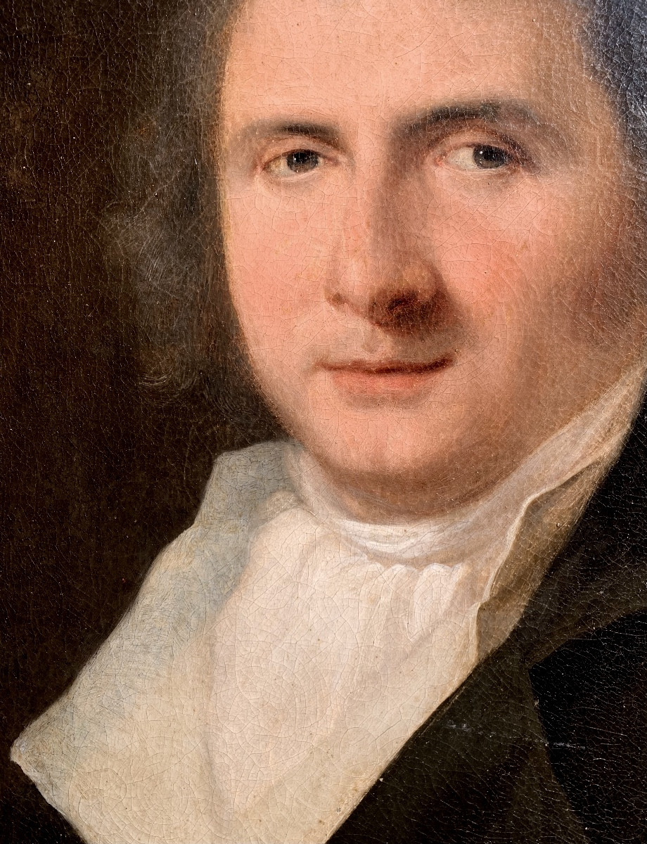 Ritratto maschile . Olio su tela,64x50. Scuola francese dell’800.-photo-3