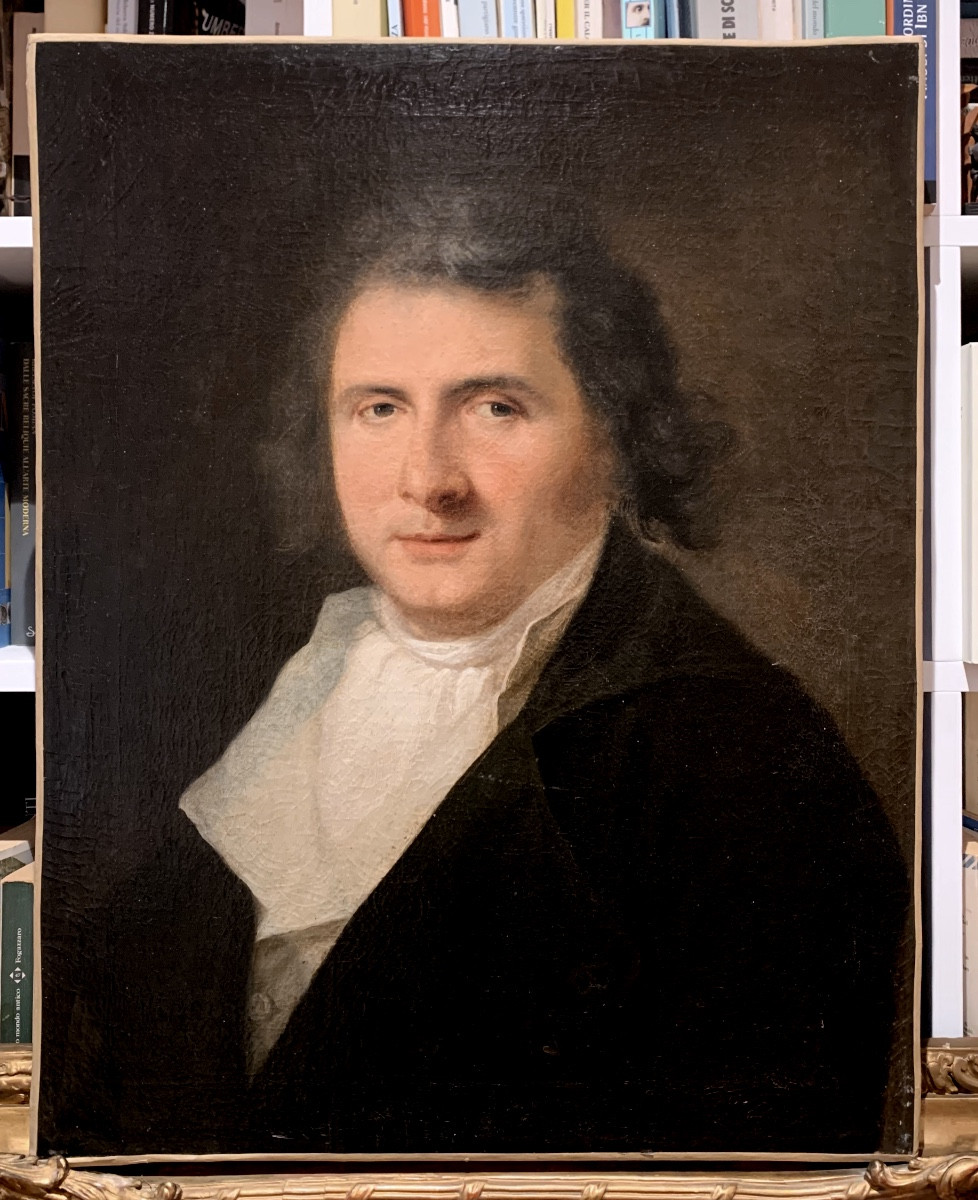 Ritratto maschile . Olio su tela,64x50. Scuola francese dell’800.