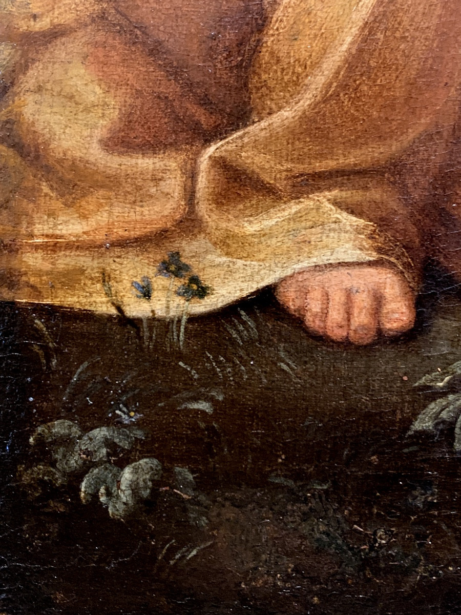 Sacra Famiglia. Olio su tela applicata su tavola. 40x32. Seconda metà del XVI secolo.-photo-4