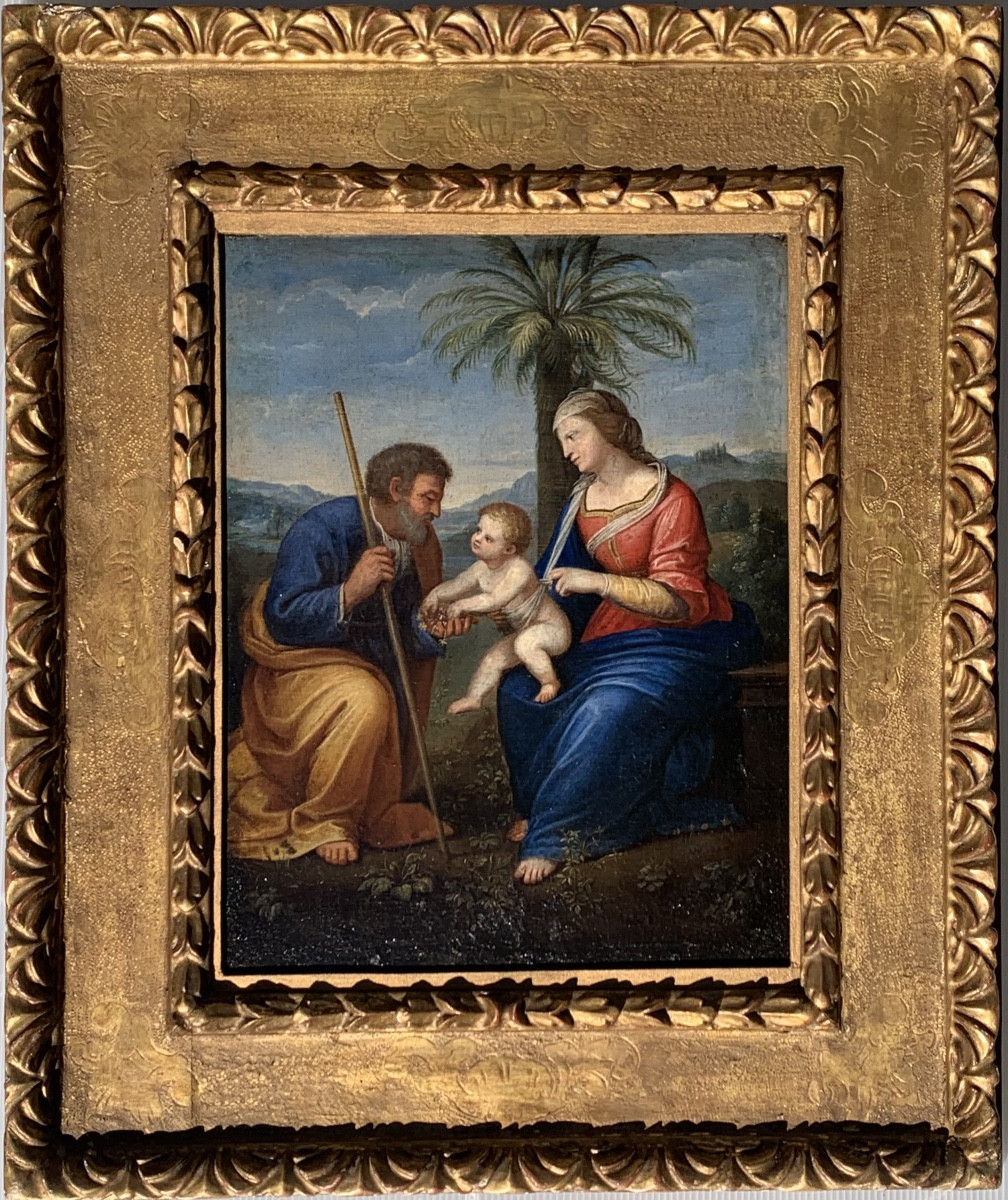 Sacra Famiglia. Olio su tela applicata su tavola. 40x32. Seconda metà del XVI secolo.-photo-2