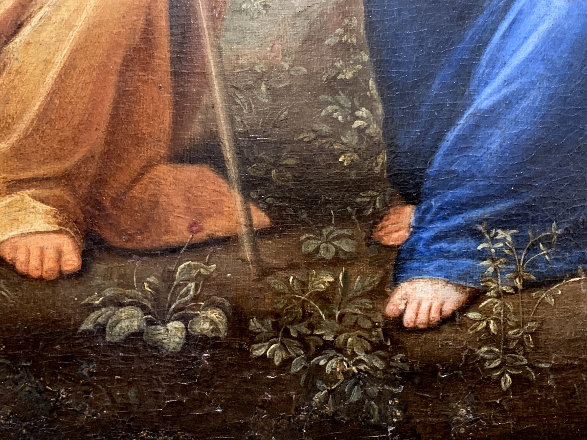 Sacra Famiglia. Olio su tela applicata su tavola. 40x32. Seconda metà del XVI secolo.-photo-1