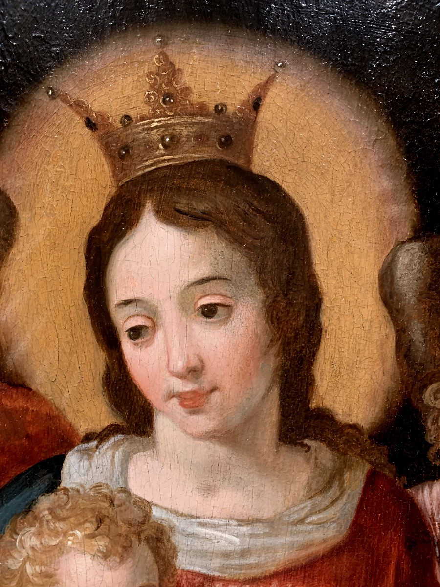 Madonna con Bambino e Angeli musicisti. Olio su tavola,99x74. Fine del XVI secolo..-photo-3