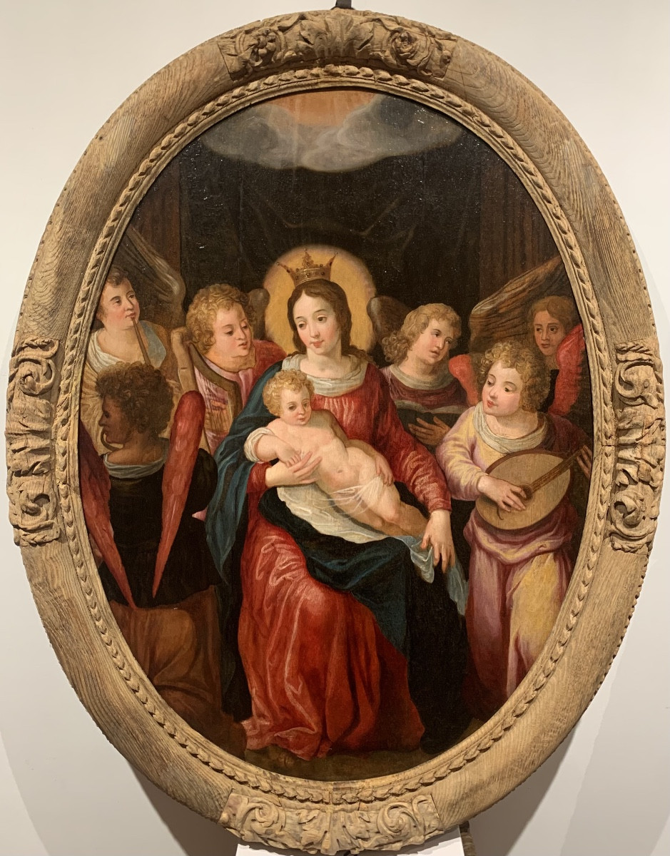 Madonna con Bambino e Angeli musicisti. Olio su tavola,99x74. Fine del XVI secolo..-photo-7