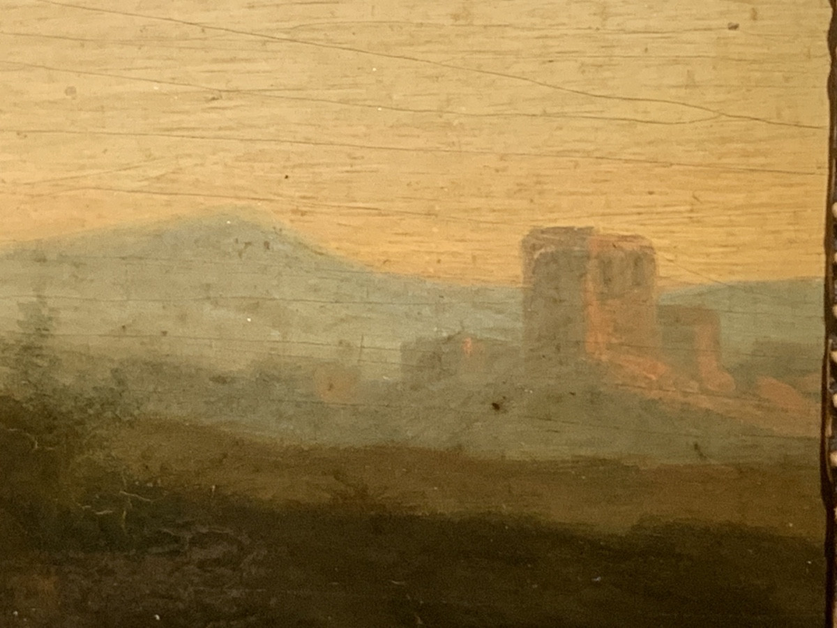 Ninfe al bagno. Olio su tavola 22x17. Seguace di Cornelius Van  Poelenbourgh-photo-2