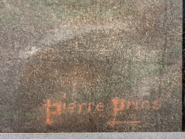 Prins Pierre Ernest(1838-1913) Paysage Au Chemin creux,pastel.-photo-4