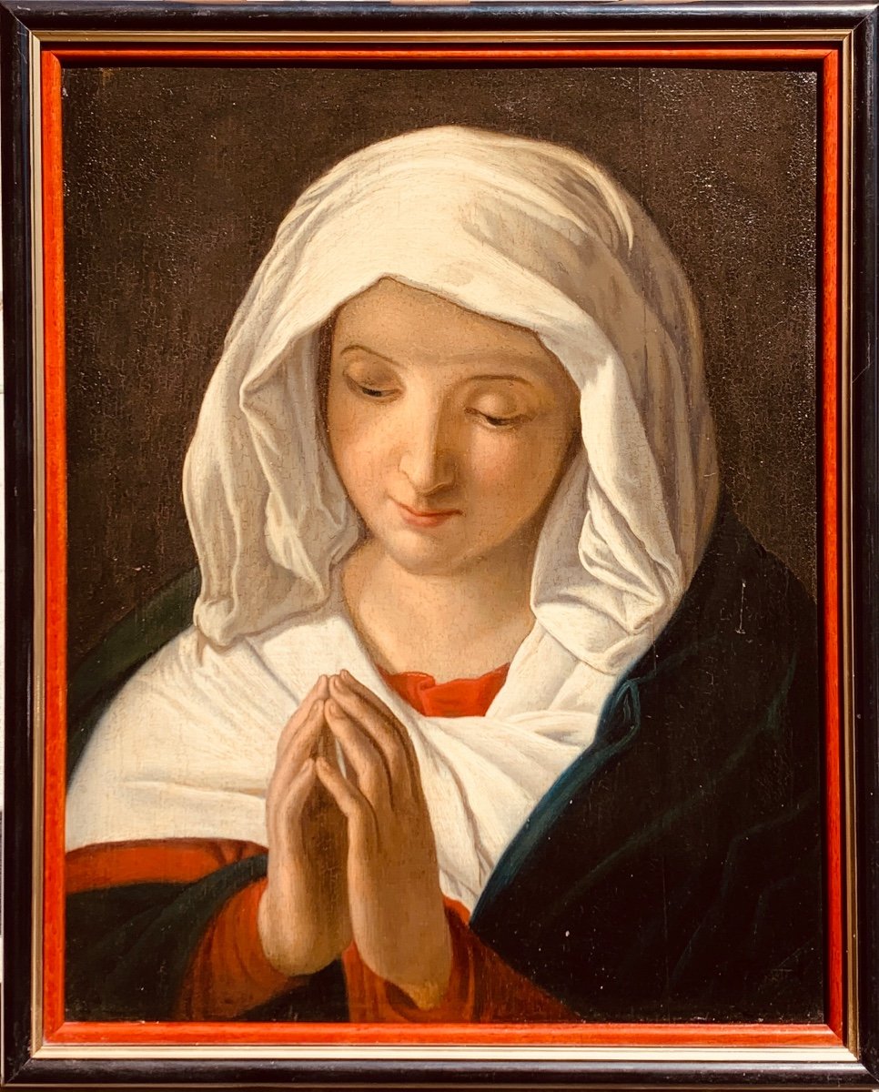 Vierge En Prière. Hsp 42x52. Fin XVII Siecle. Suiveur De Sassoferrato.