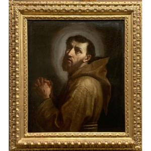 San Francesco in preghiera . Olio tela 68x59. Benedetto Gennari(1633-1715) attribuito 