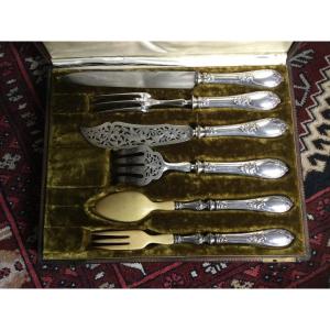 Serving Cutlery: Salad, Fish, Meat Silver Handle