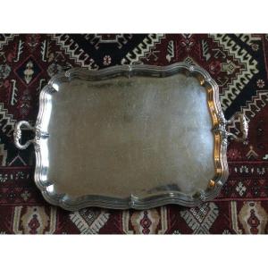 Large Lined Silver Serving Tray