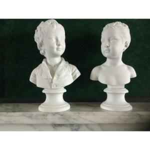 Louise And Alexandre Brogniard Biscuit From Sevres From Houdon
