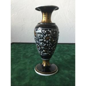 Vase In Limoges Enamel Decor In Relief Renaissance Style