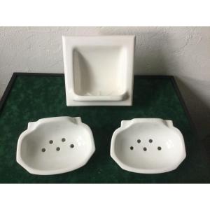 3 Art Deco Porcelain Soap Dish
