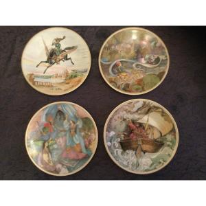 Four Limoges Porcelain Plates Tales From The Arabian Nights By Liliane Tellier